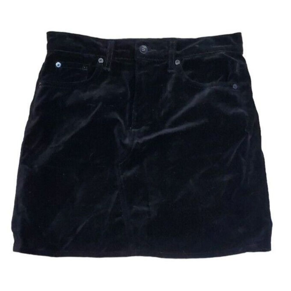Rag & Bone Black Velvet Mini Dive Skirt Size 26